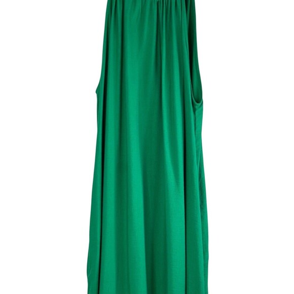 Banana Republic Emerald Green Halter Tiered  Maxi Dress Size 6 - Picture 3 of 9